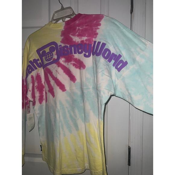 Walt Disney World Spirit Jersey Tie-Dye Long Sleeve Shirt Adult Burst Sz XS NWT - Picture 8 of 11